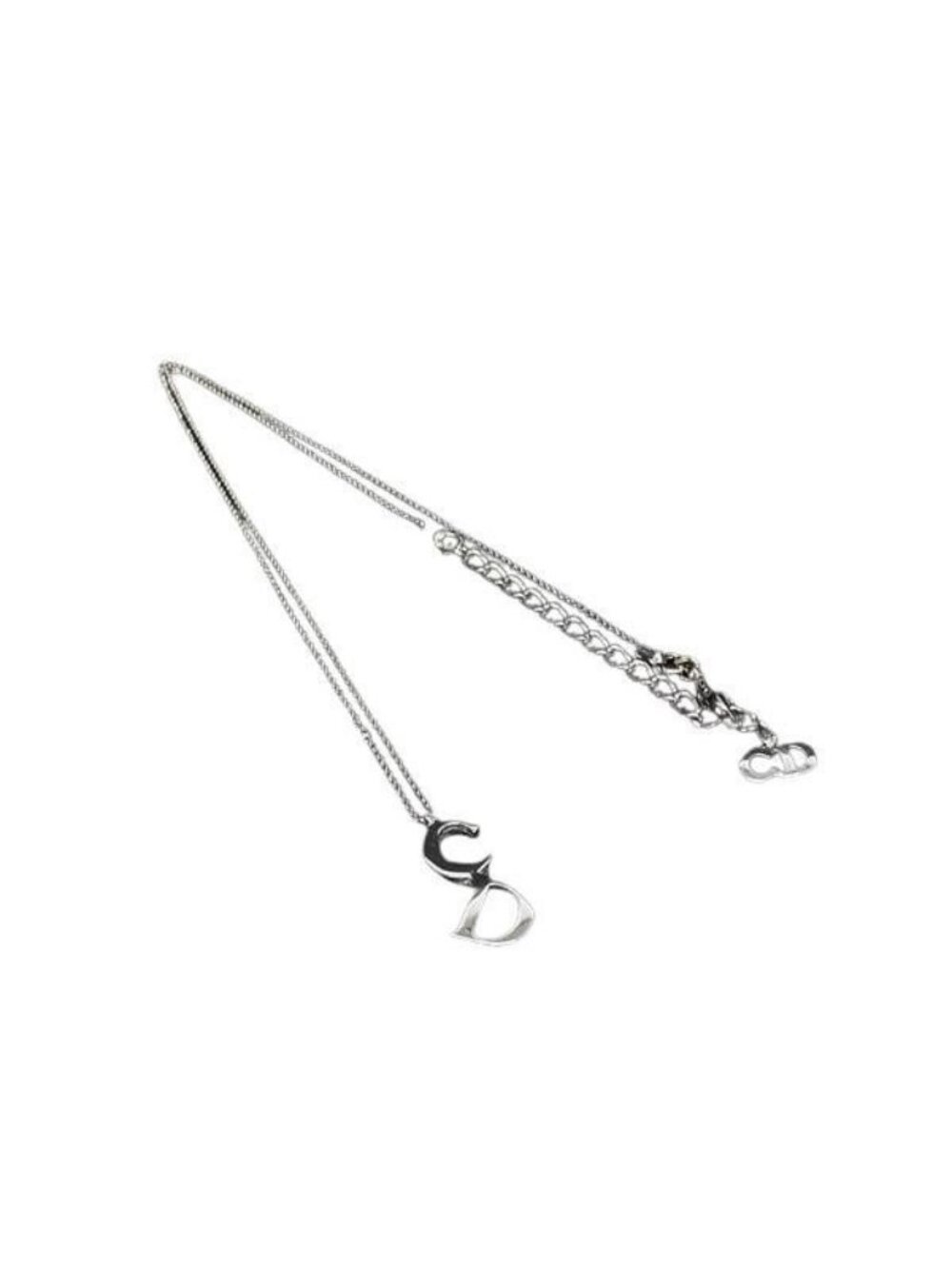 Dior Necklace CD Logo Silver Metal